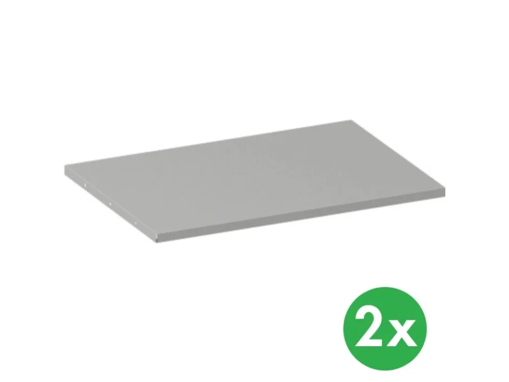 Nová Kolekce Přídavná police ke kovovým skříním, 800 x 600 mm, šedá, 2 ks