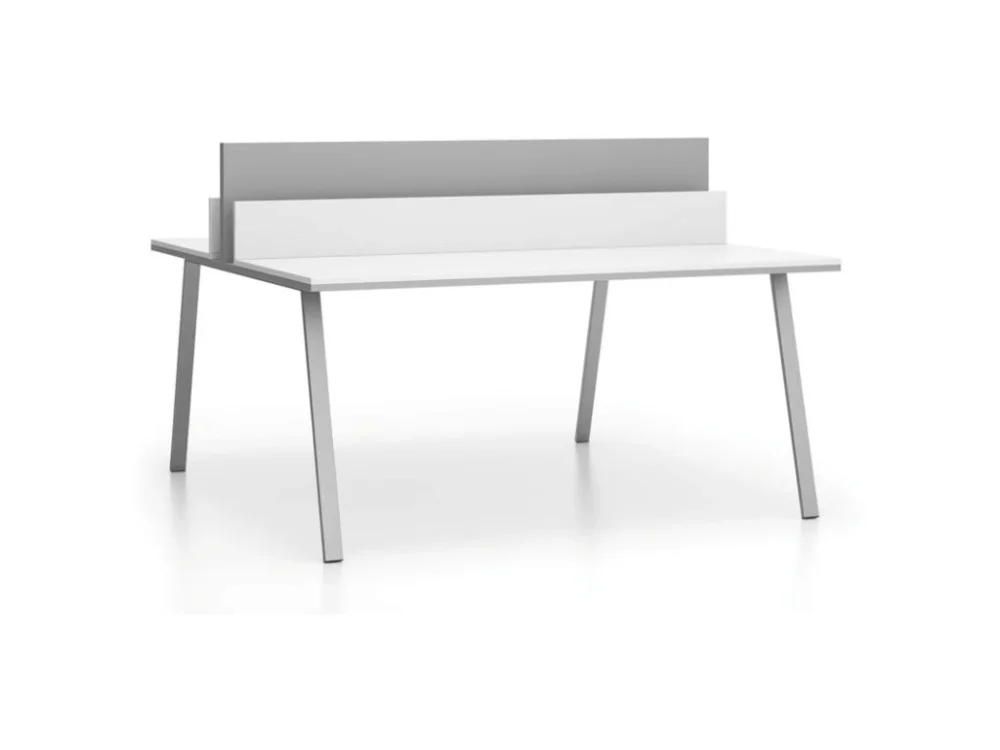 Odeslání Ihned Kancelářský psací stůl DOUBLE LAYERS, s přepážkami, bílá / šedá