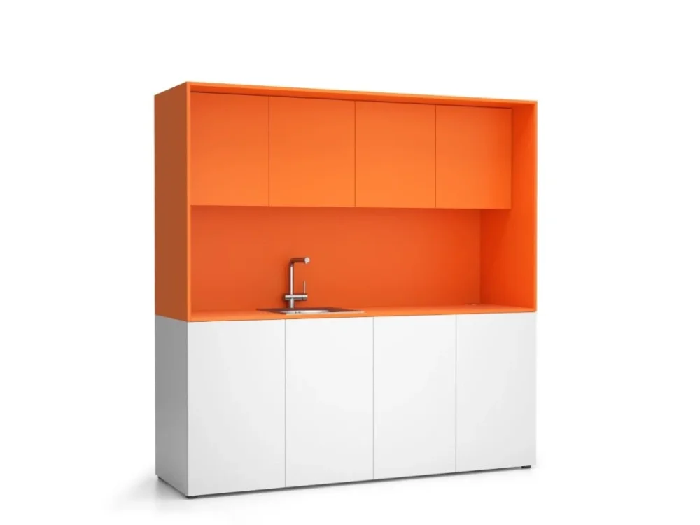 Kuchyňka NIKA se dřezem a baterií 1963 x 600 x 2000 mm, oranžová, levé Výhodná Nabídka