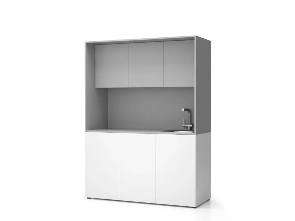 Kuchyňka NIKA se dřezem a baterií 1481 x 600 x 2000 mm, šedá, pravé Sezónní Sleva