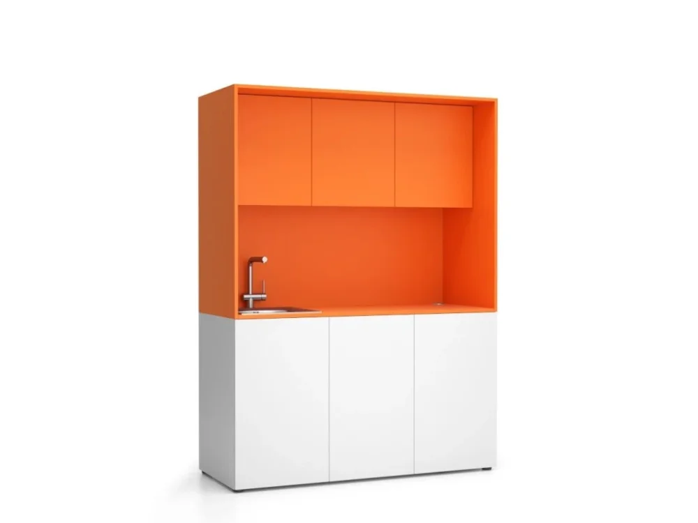 Cenová Bomba Kuchyňka NIKA se dřezem a baterií 1481 x 600 x 2000 mm, oranžová, levé