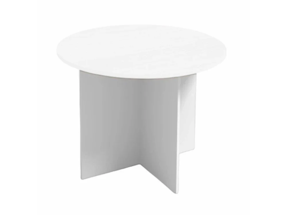 Jednací stůl s kulatou deskou PRIMO WHITE, průměr 100 cm, bílá Jen Po Omezenou Doba