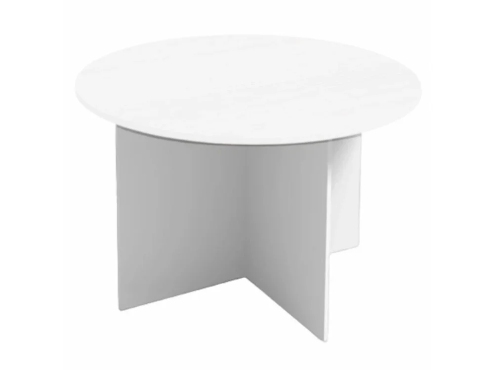Novinka Jednací stůl s kulatou deskou PRIMO WHITE, průměr 120 cm, bílá