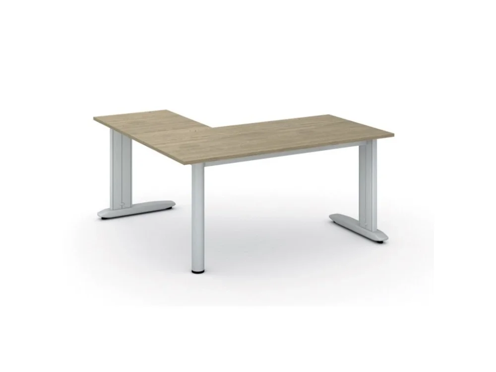 Rohový kancelářský stůl PRIMO FLEXIBLE, 160x160 cm, dub přírodní Jen Po Omezenou Doba