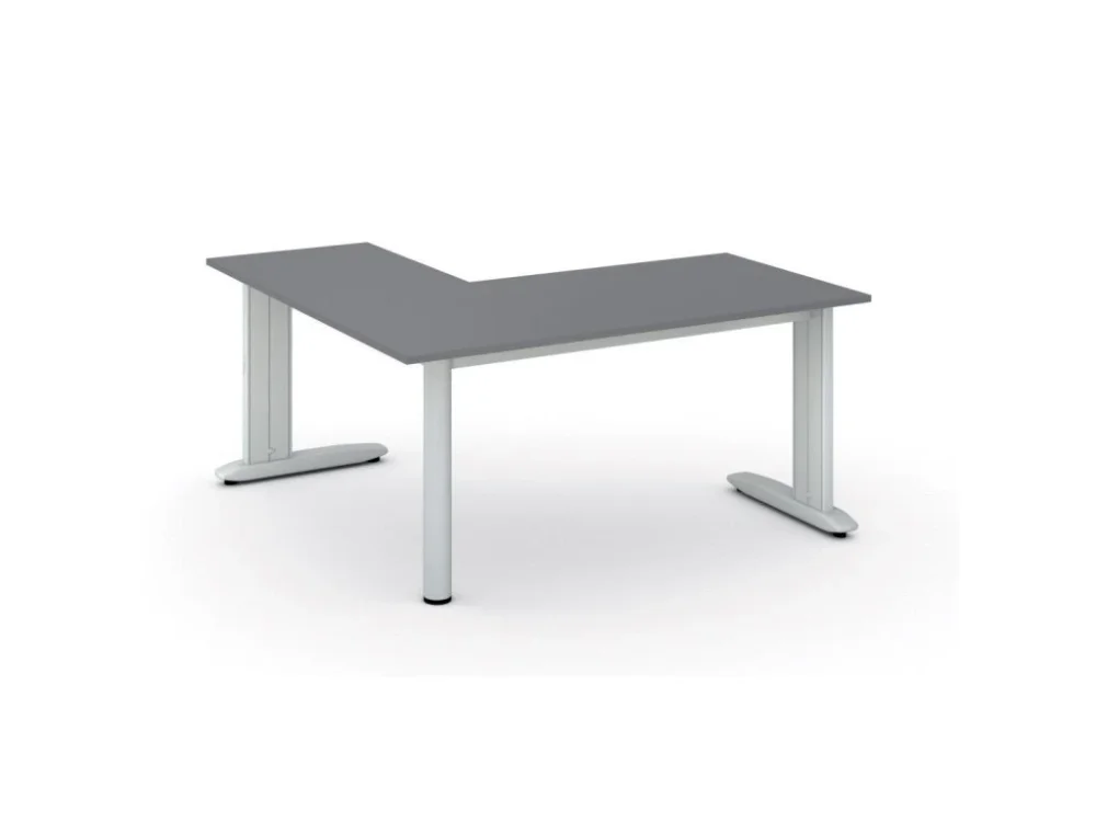 Rohový kancelářský stůl PRIMO FLEXIBLE, 160x160 cm, grafit Nízká Cena