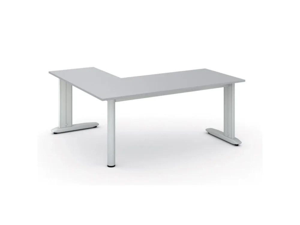 Cenově Výhodný Rohový kancelářský stůl PRIMO FLEXIBLE, 180x160 cm, šedá