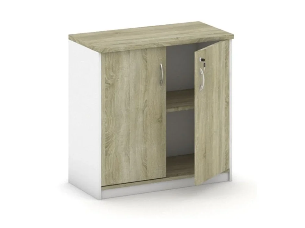Kancelářská skříň MIRELLI, 800 x 400 x 800 mm, bílá/dub sonoma Top Prodej