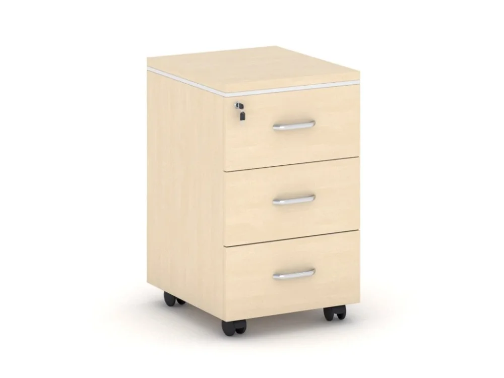 Kancelářský zásuvkový kontejner na kolečkách ARRISTO LUX, 3 zásuvky, bříza Must-Have