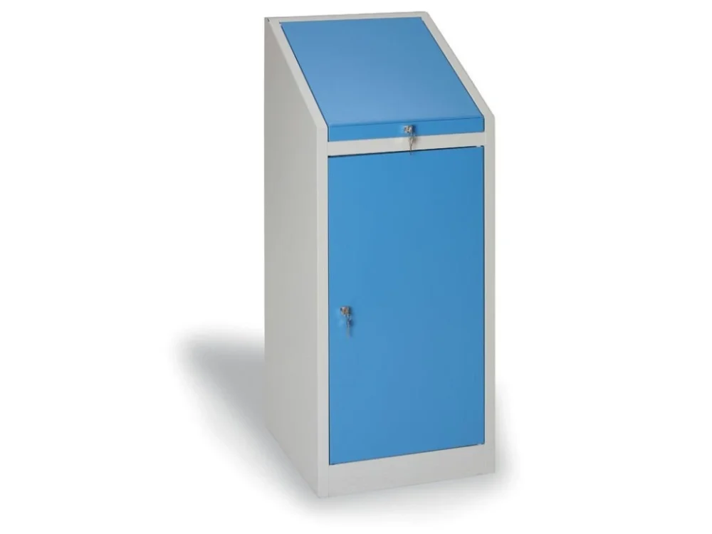 Objednat Nyní Dílenská policová skříňka na nářadí s pultem KOVOS, 3 police, perforované dveře, 500 x 500 x 1300 mm