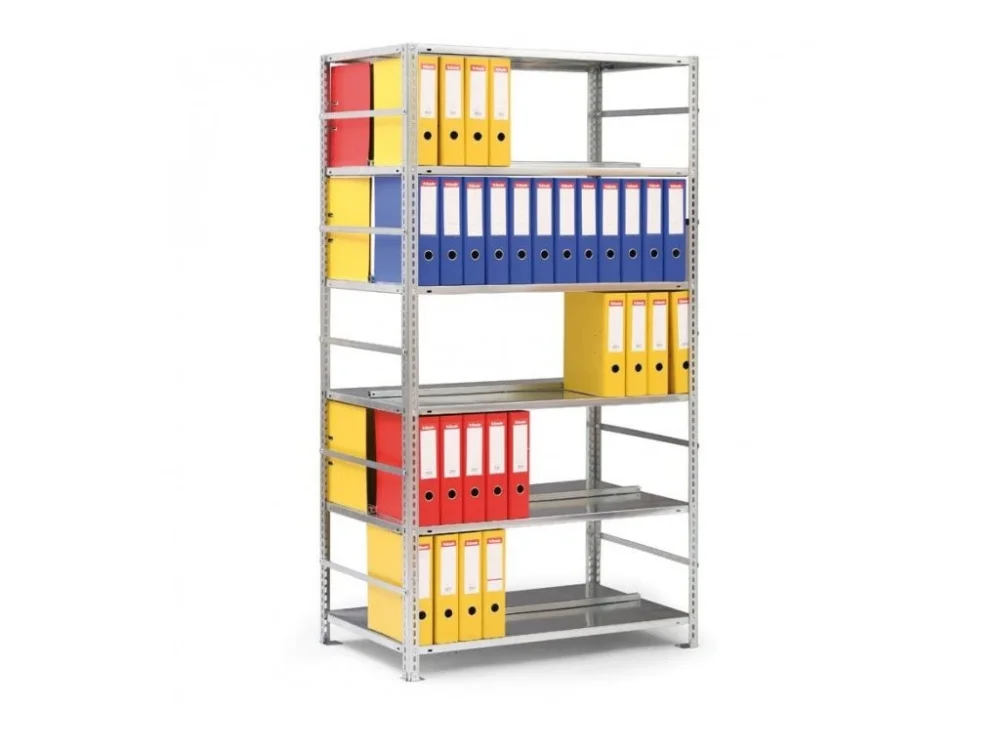 Expresní Doručení Regál na šanony COMPACT, 2200 x 1250 x 600 mm, pozink, základní