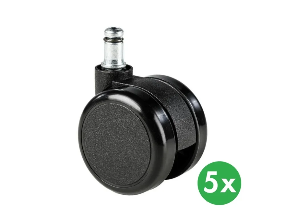 Novinka Kolečka pro kancelářské židle, 60 mm, pro měkké podlahy, sada 5 ks