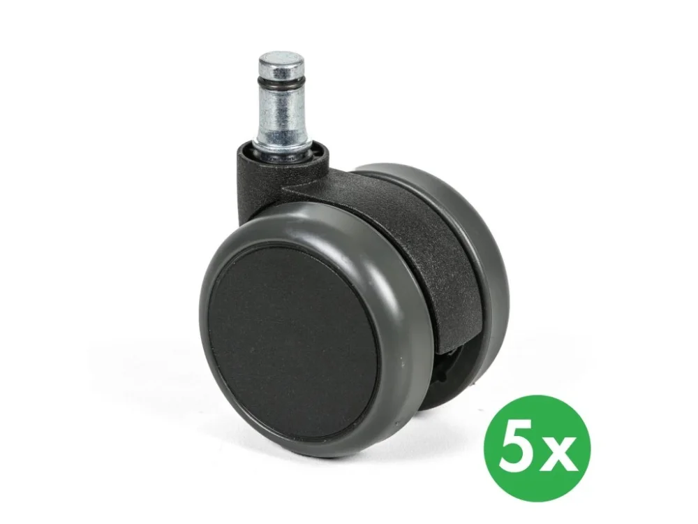 Kolečka pro kancelářské židle, 60 mm, pro tvrdé podlahy, sada 5 ks Aktuální