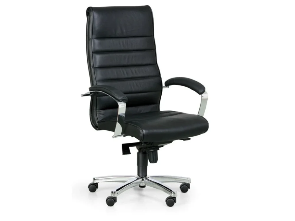 Kožené kancelářské křeslo HORIZONT, pravá kůže, černá Finální Výprodej