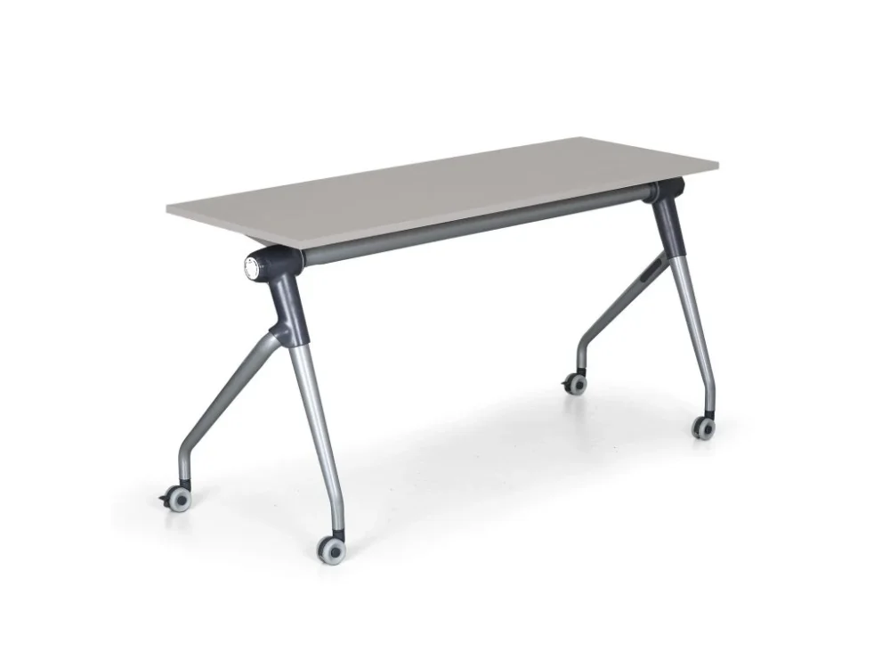 Autentický Skládací jednací stůl se sklopnou deskou TRAINING PLUS, 145x45 cm, šedá