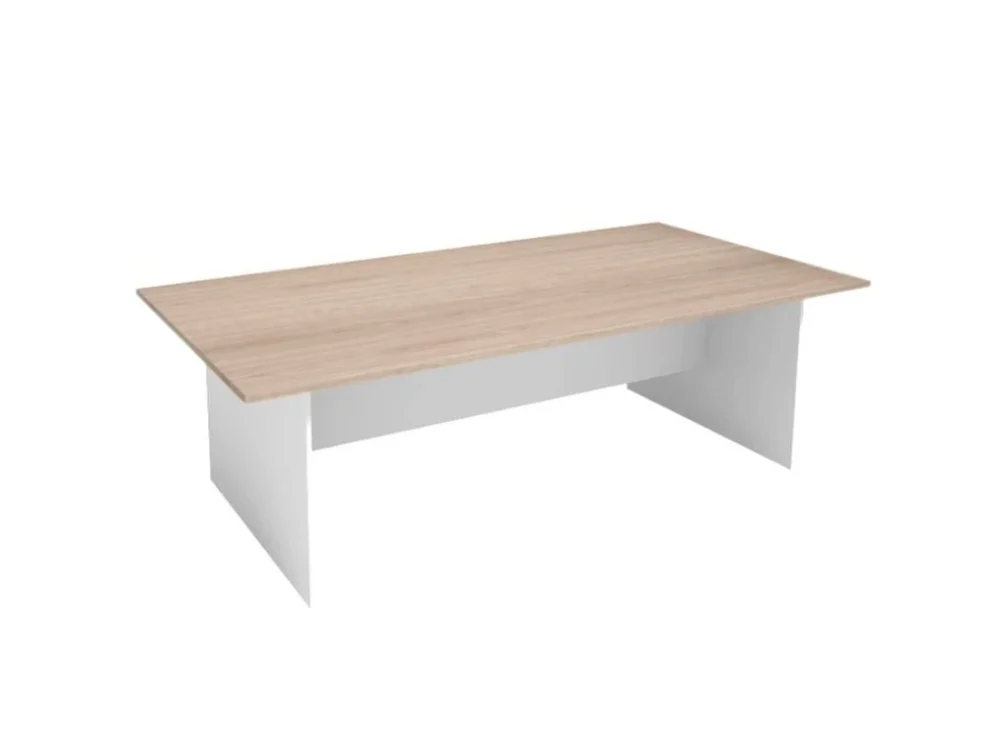 Jednací kancelářský stůl PRIMO WHITE, 240x120 cm, bílá/dub přírodní Must-Have