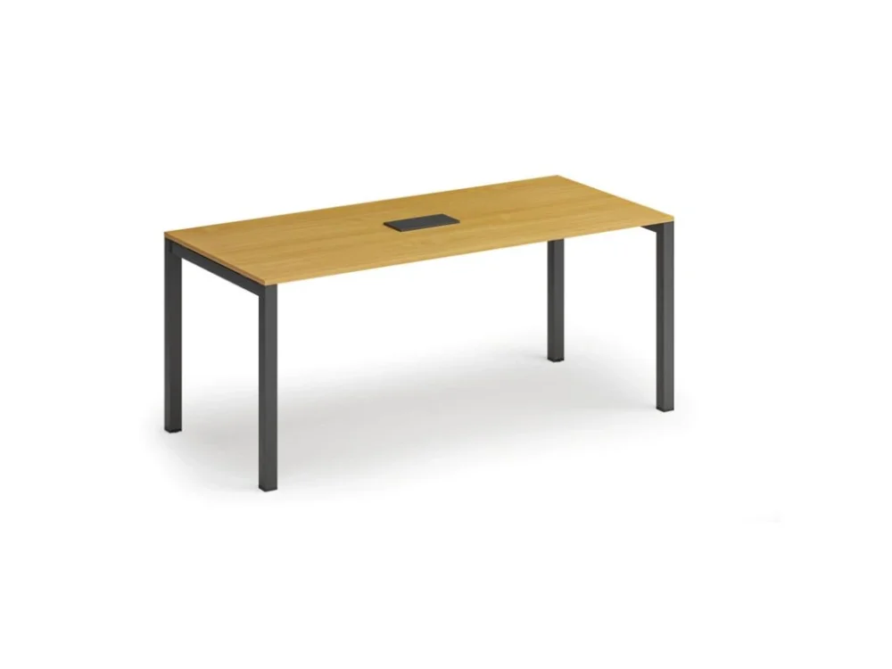 Jednací stůl PRIMO SQUARE, 180x80 cm, buk + stolní zásuvka TYP I, černá Vrácení Zdarma