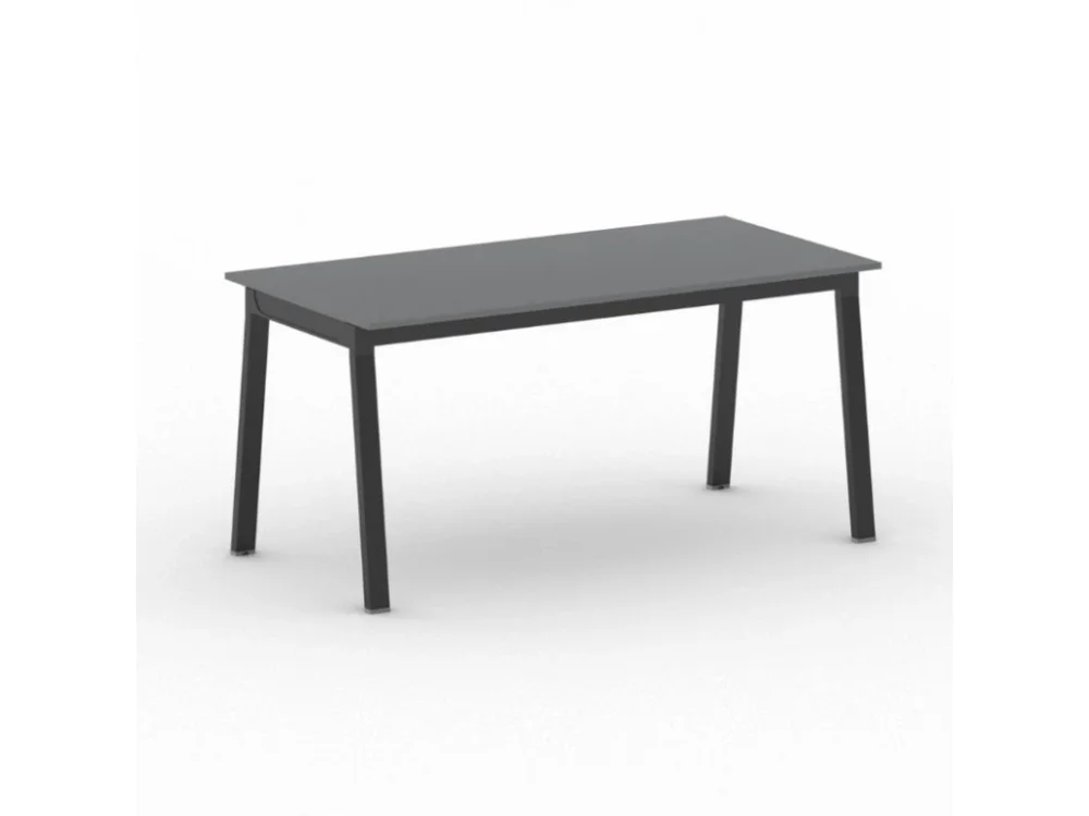 Zlevněný Jednací kancelářský stůl PRIMO BASIC, 160x80 cm, černá podnož, grafit