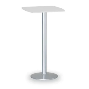 Značkový Koktejlový stůl OLYMPO II, 660x660 mm, šedá podnož, deska bílá