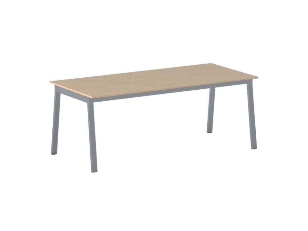 Jednací kancelářský stůl PRIMO BASIC, 200x90 cm, šedostříbrná podnož, buk Výhodná Nabídka