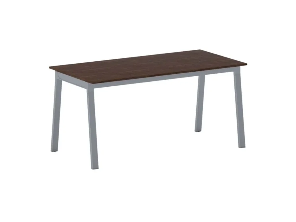 Jednací kancelářský stůl PRIMO BASIC, 160x80 cm, šedostříbrná podnož, ořech Levný