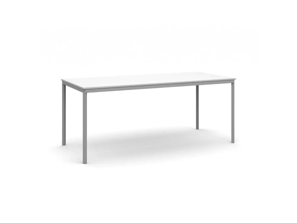 Cenový Hit Jídelní stůl, 180x80 cm, šedá podnož, bílá