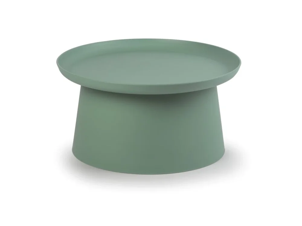Levný Plastový kávový stolek FUNGO, průměr 70 cm, zelený