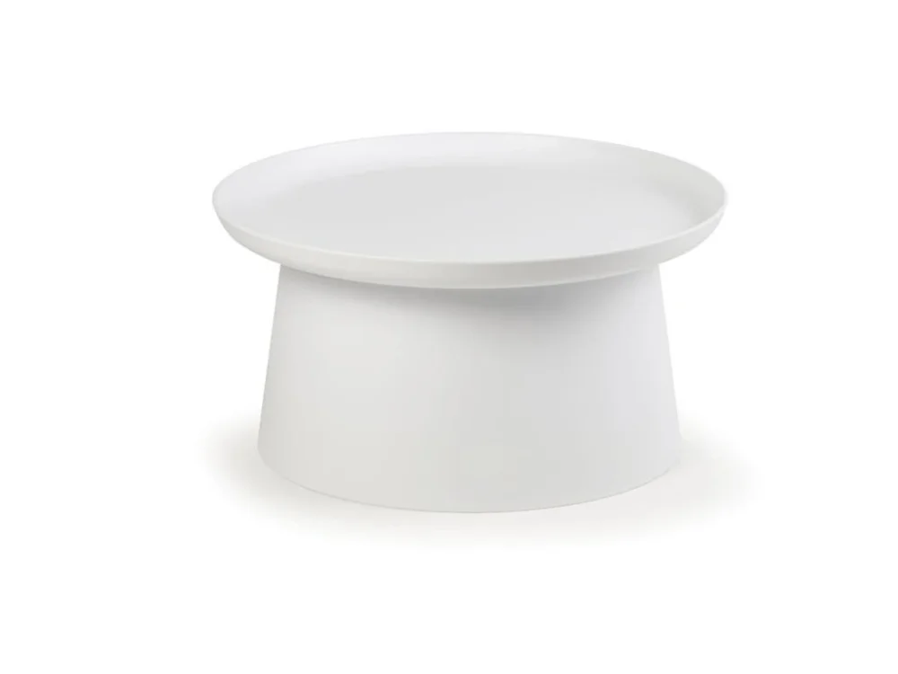 Nejlepší Cena Plastový kávový stolek FUNGO, průměr 70 cm, bílý