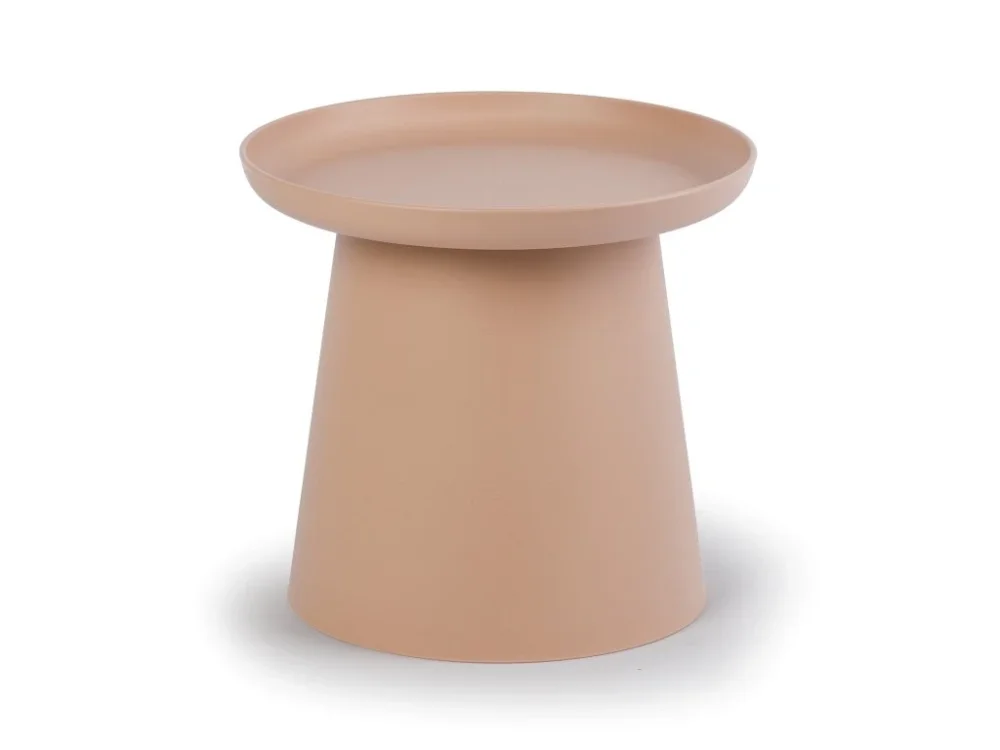 Plastový kávový stolek FUNGO, průměr 50 cm, cihlový Horká Nabídka