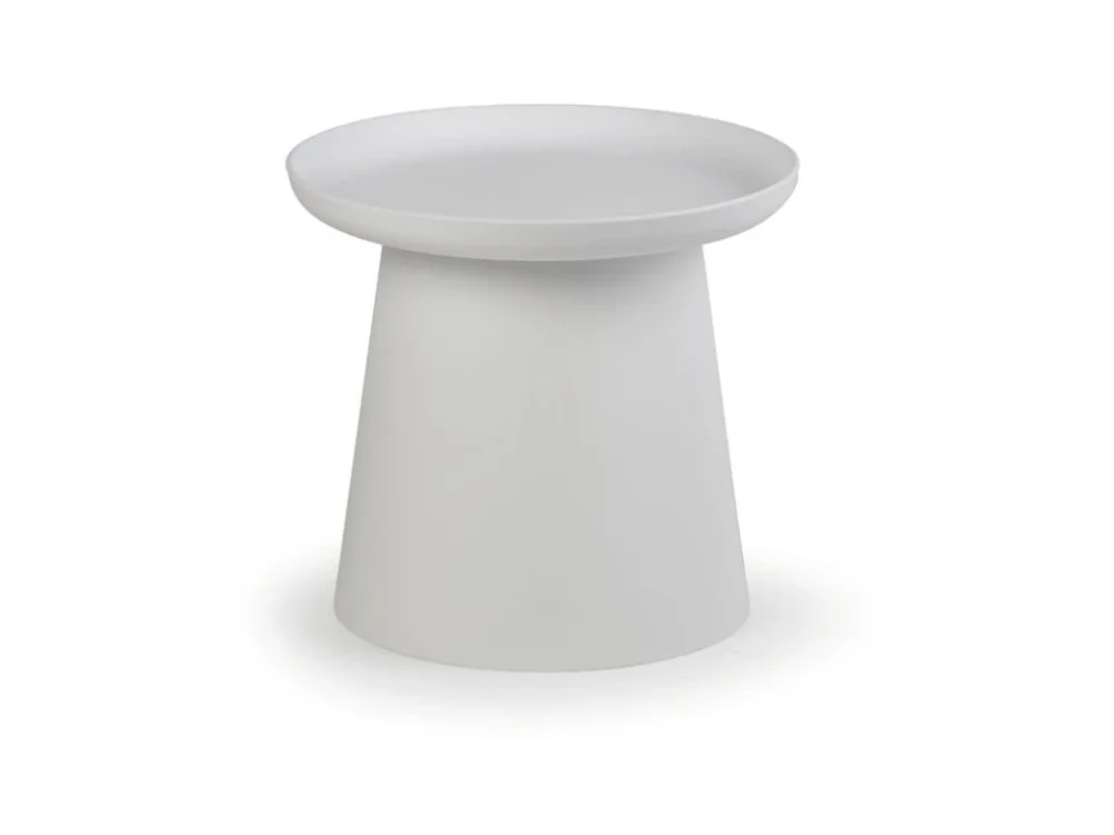 Levný Plastový kávový stolek FUNGO, průměr 50 cm, bílý