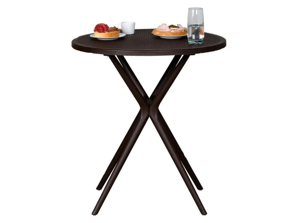 Speciální Cena Plastový kulatý stůl COFFEE TIME, kávová