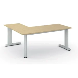 Značkový Rohový kancelářský stůl PRIMO FLEXIBLE, 180x160 cm, bříza