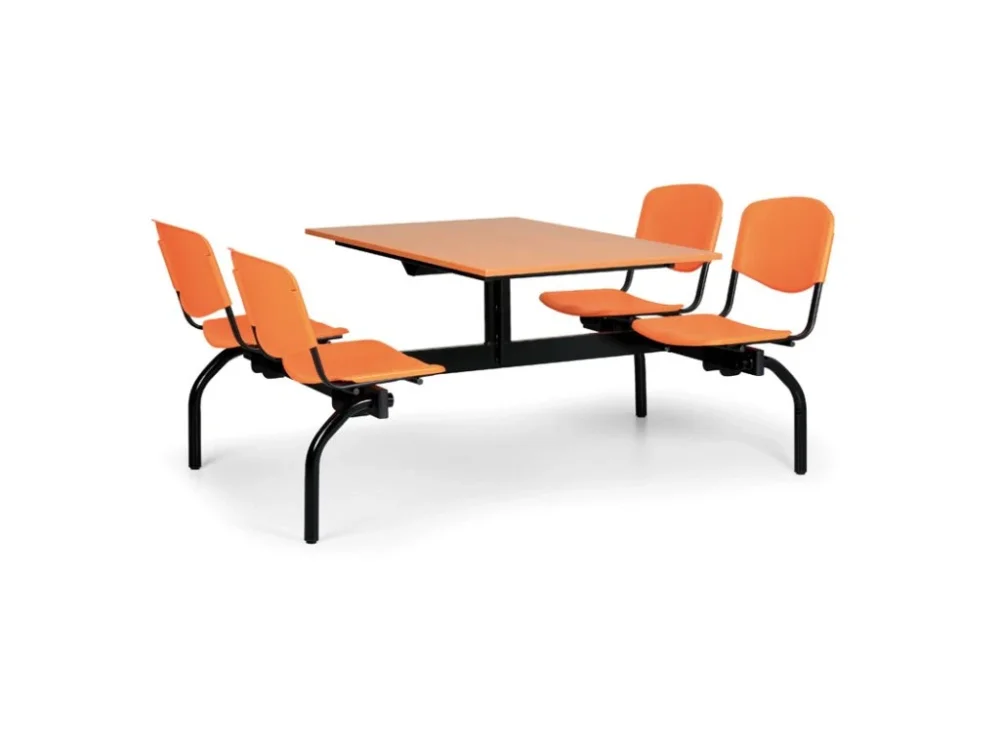 Jídelní set 1976 x 1228 mm - deska třešeň, oranžová sedadla Tovární Cena