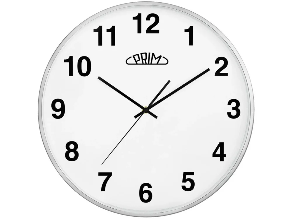 Kovové hodiny stříbrné PRIM Alfa ? 400 × 40 mm Horká Nabídka