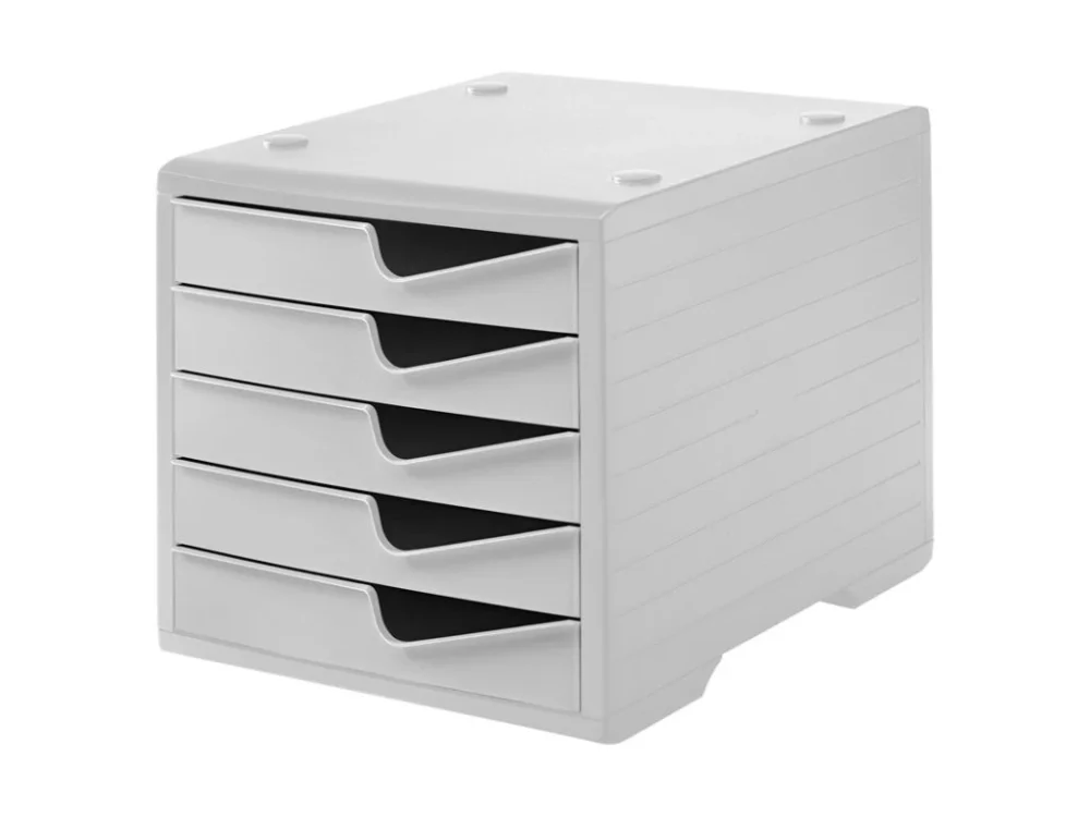 Levný Třídící box, 5 zásuvek, šedá/šedá