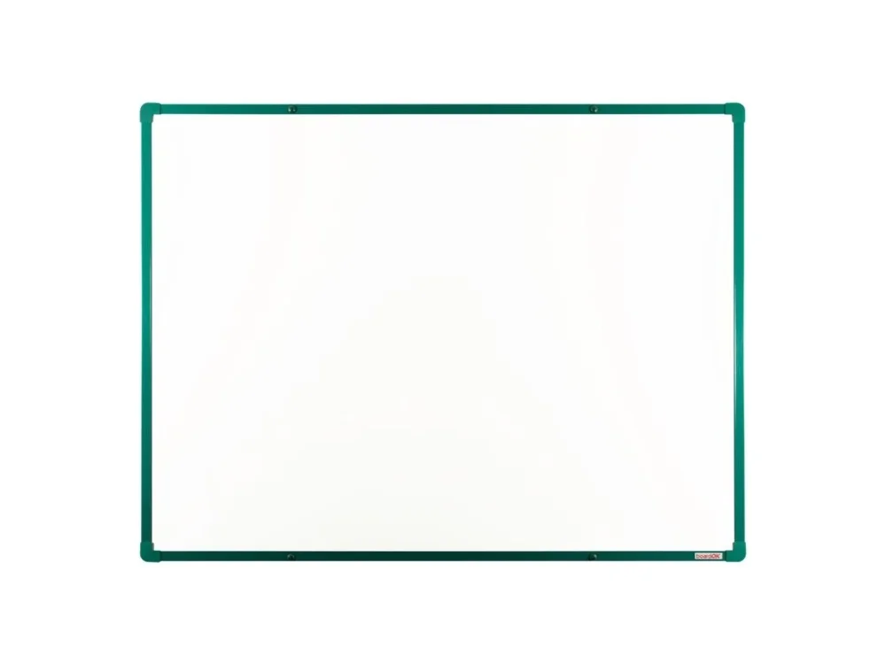 Horká Nabídka Bílá magnetická popisovací tabule s keramickým povrchem boardOK, 1200 x 900 mm, zelený rám