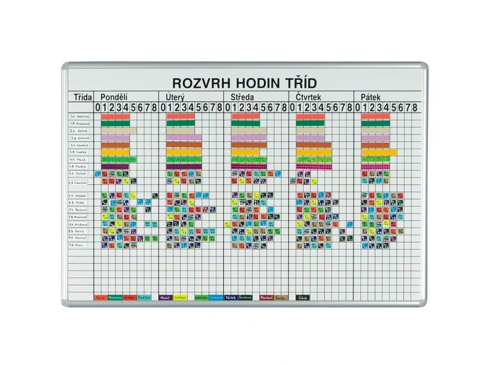 Kup Teď Tabule na rozvrh hodin ekoTAB, pro 26 tříd, 1000 x 700 mm