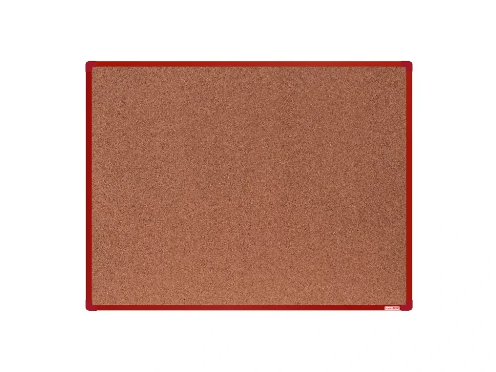 Korková nástěnka boardOK v hliníkovém rámu, 1200 x 900 mm, červený rám Horká Nabídka