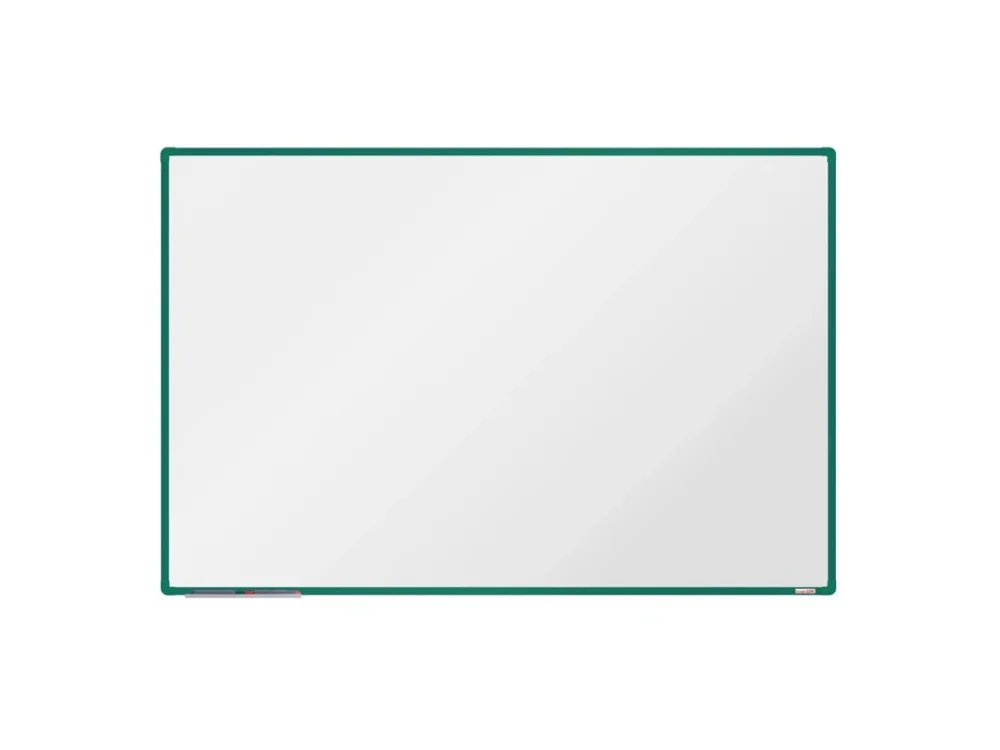 Výprodej Bílá magnetická popisovací tabule boardOK, 1800 x 1200 mm, zelený rám