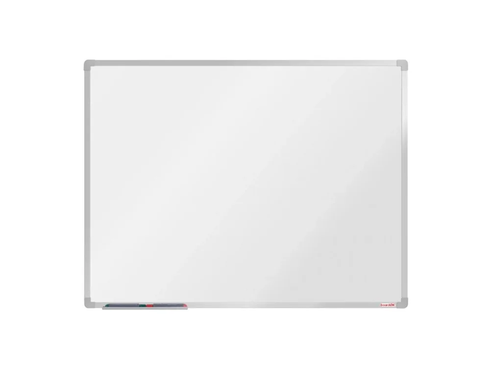 Dokud Zásoby Vydrží Bílá magnetická popisovací tabule boardOK, 1200 x 900 mm, eloxovaný rám