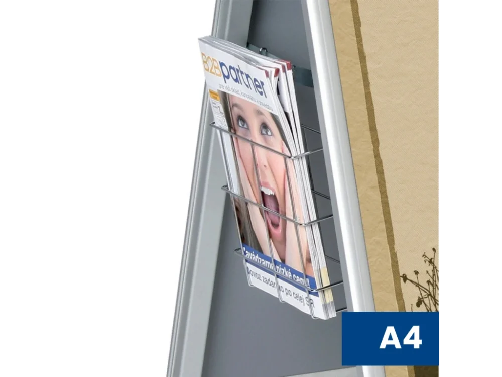 Značkový Drátěná kapsa na letáky A4