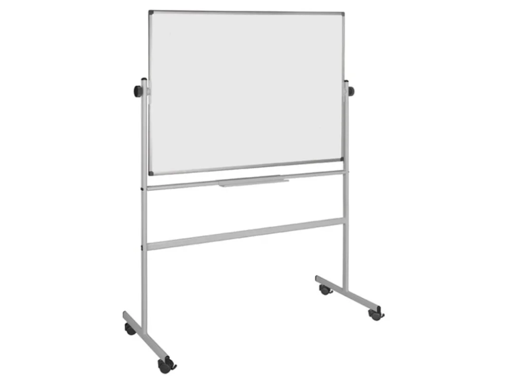 Bezpečná Platba Mobilní otočná oboustranná keramická tabule, magnetická, bílá, 1500 x 1200 mm