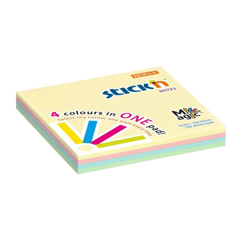 Akce Samolepicí bločky Hopax Magic -76 x 76 mm / 4 x 25 / pastelové barvy