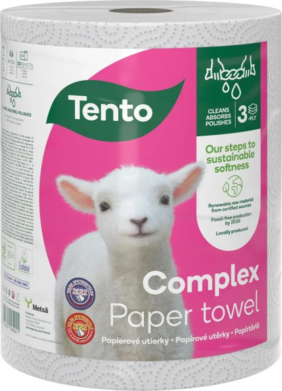 Tento papírová utěrka v roli Complex 3-vrstvá, 100% celulóza 55m Nejlepší Cena
