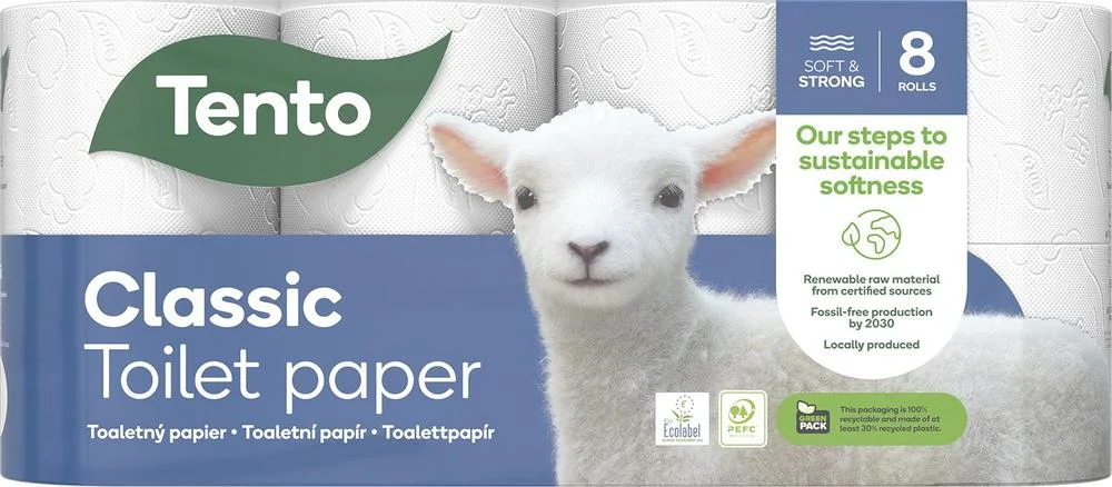 Tento papír toaletní Classic 3-vrstvý 100% celulóza / 8 ks Jen Po Omezenou Doba