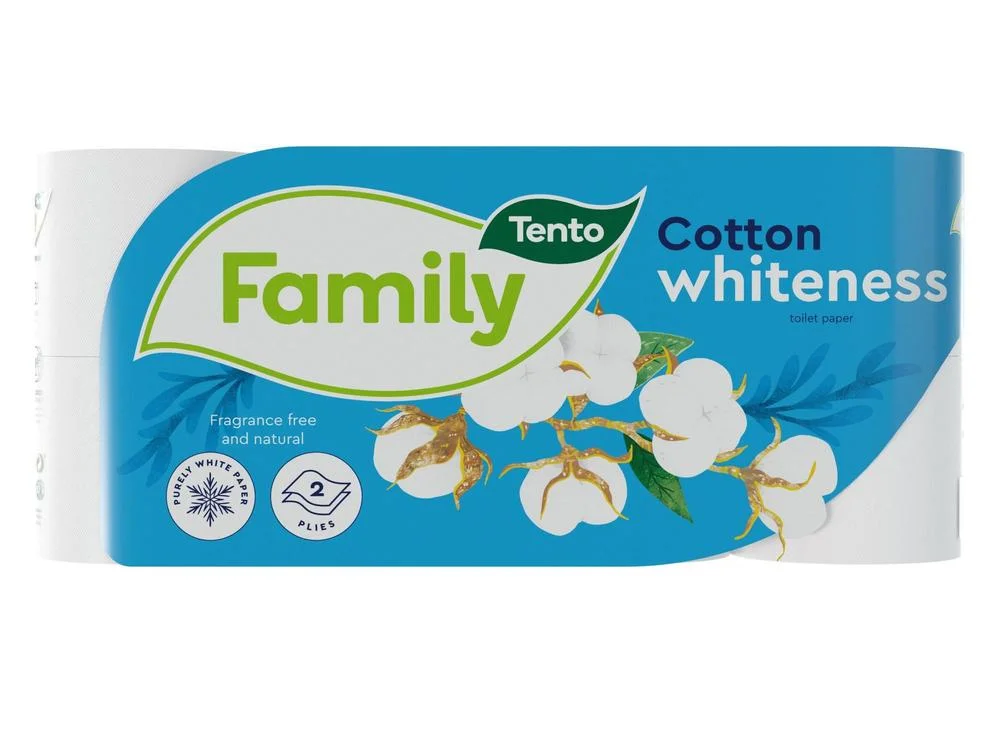 Tento papír toaletní Family Cotton 2-vrstvý, 100% celulóza / 8 ks Značkový