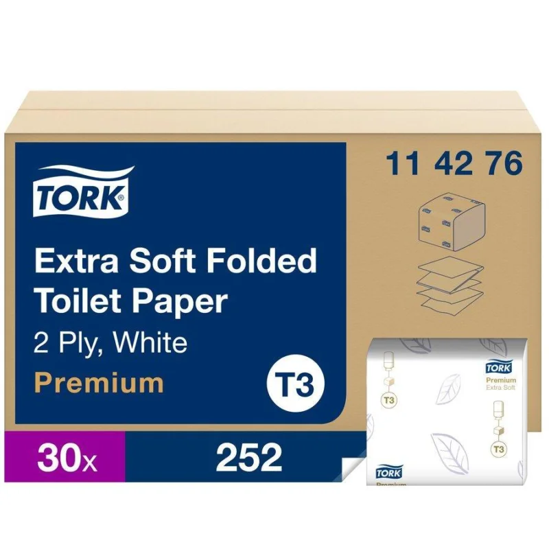 Tork papír toaletní , skládaný, 2-vrstvý cel., 252 útržků, 30 ks Nakupujte Hned