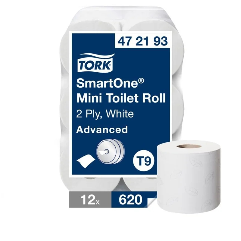 Rychlé Dodání Tork papír toaletní SmartOne Mini 2-vrstvý návin 112m/12 ks