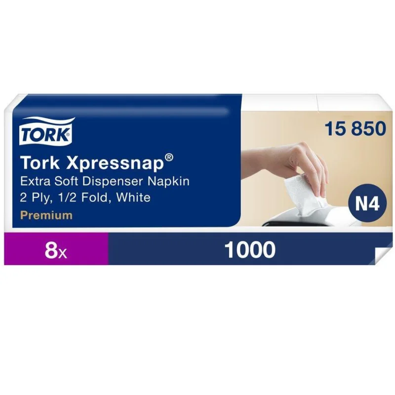 Tork utěrky papírové 2-vrstvé, 21,6 x 16,5,bílé do zásobníku N4 , 8 bal Značkový