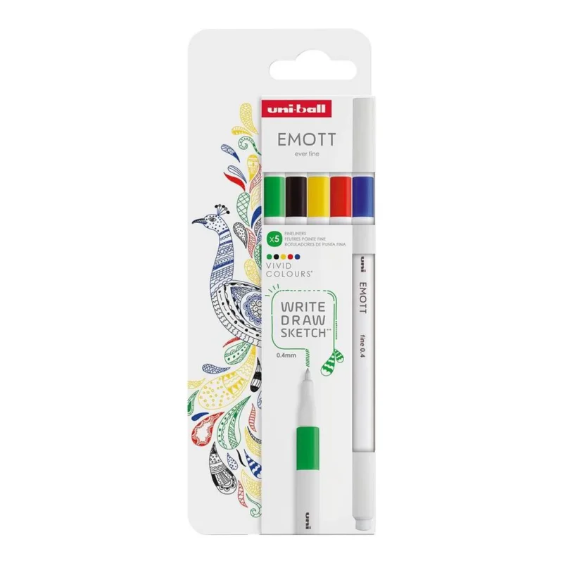 Jen Po Omezenou Doba UNI popisovač Emott Liner sada VIVID 5 ks, mix barev