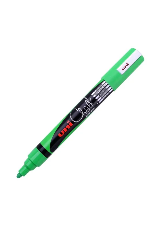 Finální Výprodej UNI popisovač křídový PWE-5M 1,8-2,5 mm, zelený fluoresc.